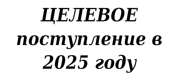 Целевое поступление в 2025 году